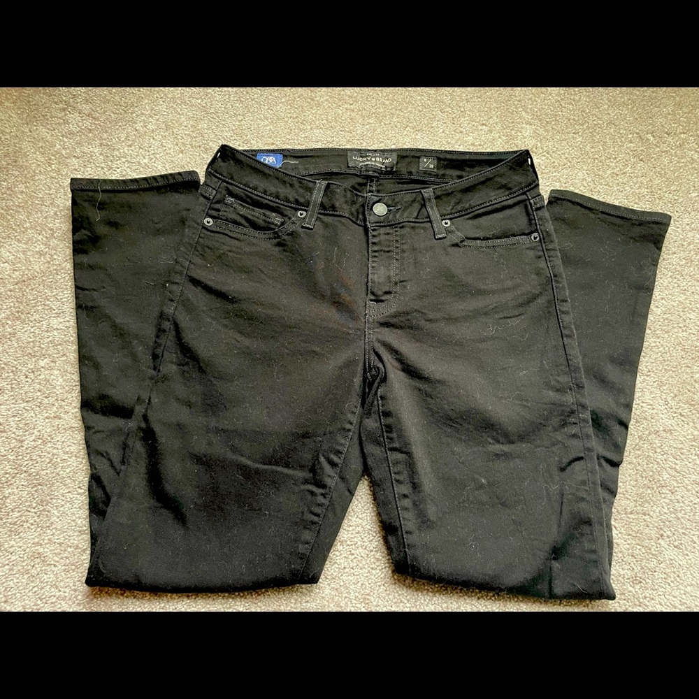 Women’s like new Lucky Brand Lolita skinny jeans black 6/28 x 27in. inseam